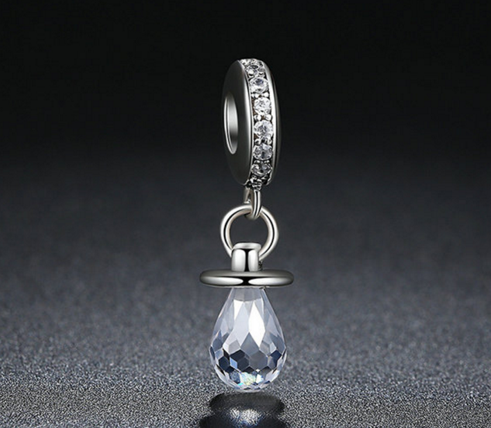 Sterling 925 silver charm water drop bead pendant fits European charm bracelet Xaxe.com