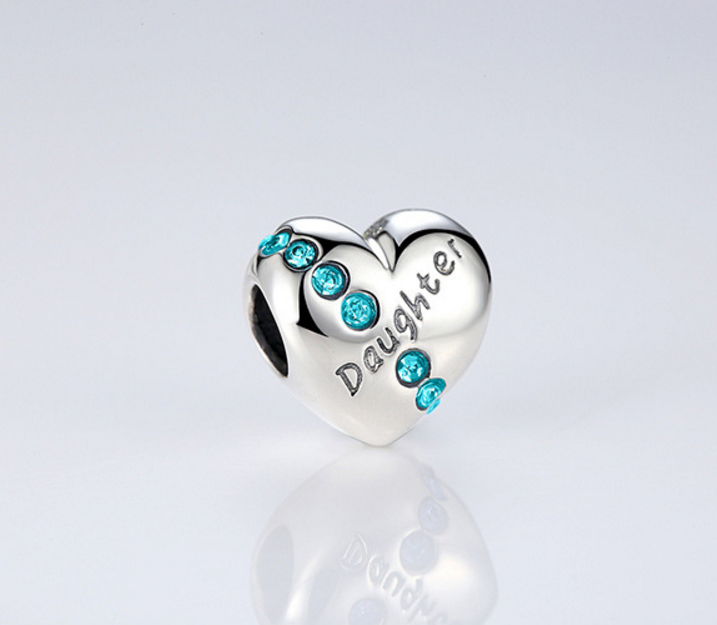 Sterling 925 silver love daughter bead pendant fits Pandora charm and European bracelet Xaxe.com