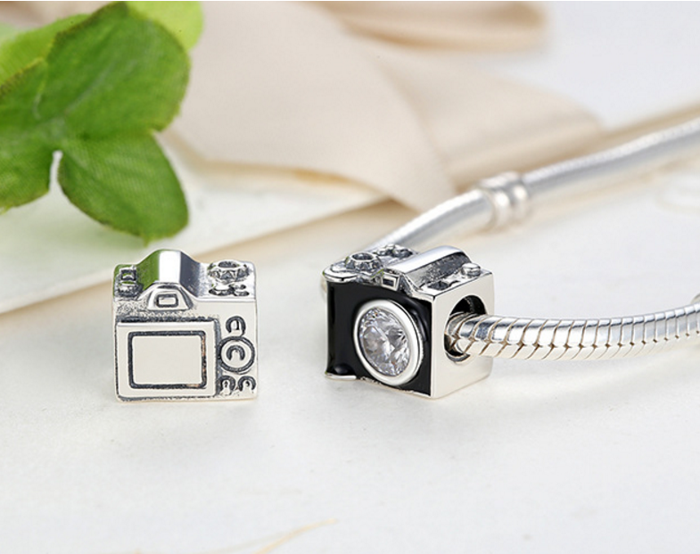 Sterling silver charm bead the camera fits pandora charms and European bracelet Xaxe.com