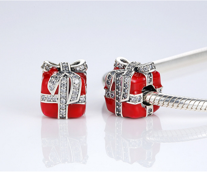 Sterling silver supries box bead pendant fits Pandora Chram Xaxe.com