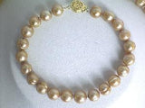Beautiful! 17.5" 7.5-8mm champagne cultured FW pearl necklace an bracelet