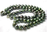 17"/7.5" 9-10mm green pearl necklace set